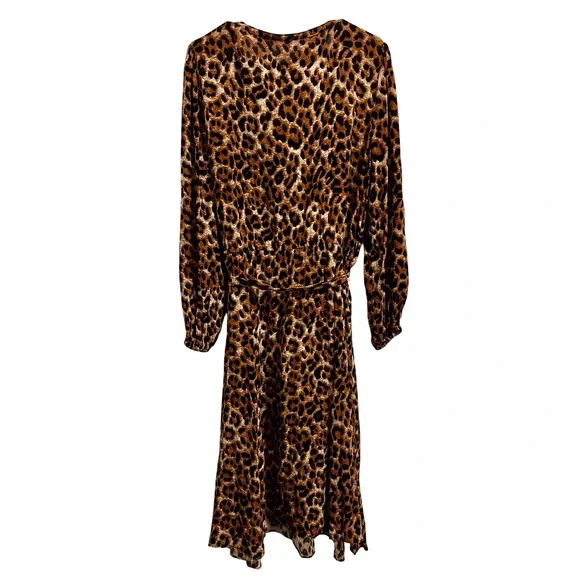 Talbots Leopard Print Cinched Waist Midi Size 14 - Picture 7 of 10